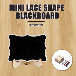 1/2/3 Sets 22 pcs Mini Wooden Blackboard Stand Lace Shape Chalkboards Message Table Boards Signs for Wedding Birthday Party