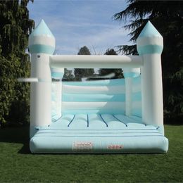 4.5x4.5m (15x15ft) full PVC Personalised light green and white Inflatable Wedding Jumping bouncer , Bounce House caste For wedding's party events