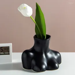 Vases Modern Garden Vase Creative Woman Bust Ceramic Living Room Desk Flower Arranger Art Ornaments Bottle For Home Decor