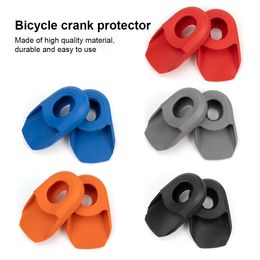2Pcs Bike Crank Arm Protector Silicone Mountain Bicycles Crankset Cap Cover Portable Reusable Outdoor Boot Accessory
