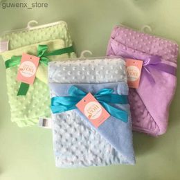 Одеяла пеленки детские шерстяные одеяло с пеленкой для новорожденных с твердым цветом кроватки y240411