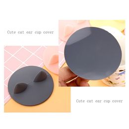 10.5*3cm Universal Silicone Cup Lid Cat Ear Style Leakproof Coffee Mug Airtight Sealed Cup Cover Dustproof Water Cup Accessories