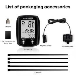 Large Screen Bicycle Computer Bike Computer Waterproof Speedometer Odometer Cycling Stopwatch Bicycle Accessories