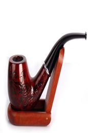 Hand carved mahogany wood pipe detachable pipe smoking accessories7304204