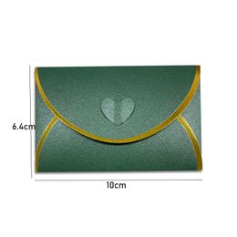 50PCS Mini Pearlescent Paper Envelope Cardboard Small DIY Paper Envelopes Self Locking Buckle Letter Gift Card Cover