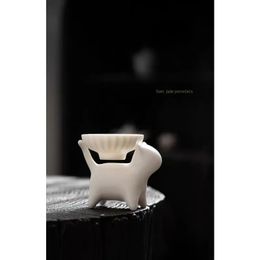 Creative Cute Cat Tea Pet All Porcelain Hole Glass Philtre Screen Separate Separable Ceramic Integrated 240411