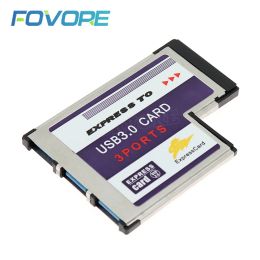 Cards 54mm Express Card 3 Port USB 3.0 Adapter Expresscard for Laptop FL1100 Chip New