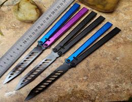 Theone Butterfly Balisong Trainer Training Jilt Swing Knife Not Sharp Black D2 Blade Squid Snake Sea Monster Chimaera BM51 EX10 Poc2112300