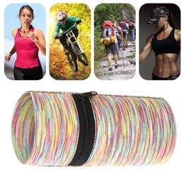 Workout Wrist Band Useful Sweat-absorbent Comfortable Unisex Sports Wristband with Zipper Pouch for Men