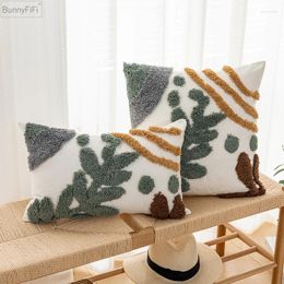 Pillow Leaves Home Decor Cover Tufted Plant Stylish 45x45cm/30x50cm For Sofa Bed Chair Living Room