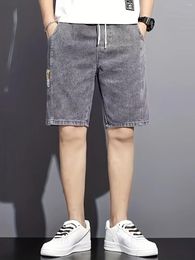 Men's Jeans Korean Style Summer Black Wide Leg Denim Shorts 2024 Fashion Casual Short Brand Clothes