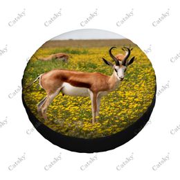 Animal - Antelope Print Spare Tyre Cover Waterproof Tyre Wheel Protector for Car Truck SUV Camper Trailer Rv 14"-17"