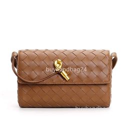 2024 Buckle Venetas Woven Mini Square Leather Andiamo New Purse Hardware Lock Bag Small Bottgas High Grade Lady Shoulder Bags Women's Underarm 62UZ