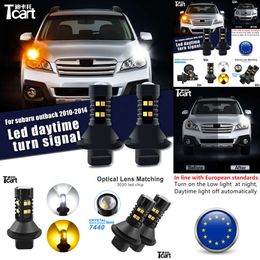 Car Accessories for Subaru Outback Led Drl Daytime Running Lights Turn Signal 7440 T20 2010 2011 2012 2013 2014