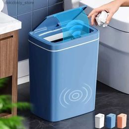 Waste Bins Bathroom Trash Can 14/16L Automatic Trash Cans Touchless Sensor Lid Smart Electric arbae Cans For KitchenBathroomBedroom L49