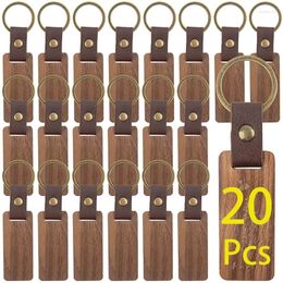 Keychains 20Pcs Wooden Keychain Wood Key Chain Ring Tags For Family Lover Friends Anniversary Birthday Gift
