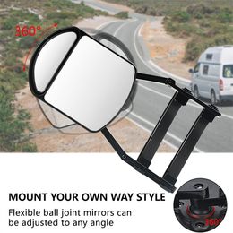 Universal Car Lengthening Safe Side Mirror Adjustable Tow Mirror Trailer Pickup Truck Extended Rearview Mirror Reversing Mirror