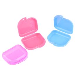 Fake Teeth Orthodontic Case Dental Retainer Mouth Guard Denture Storage Plastic Box Oral Hygiene Supplies Organizer With Brush