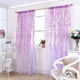 Curtain 1Pc 100x200cm Floral Tulle Curtains For Living Room Bedroom Door Kitchen Window Home Summer Decoration