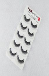 Red Cherry 5 Pairs False Eyelashes 18 Styles Black Cross Messy Natural Long Thick Fake Eye lashes Beauty Makeup High Quality7287616