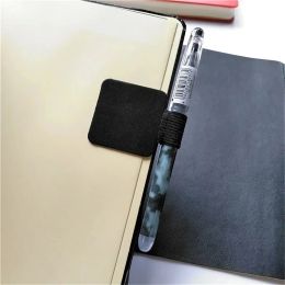 Portable Pen Clip PU Leather Pen Holder Self Adhesive Pencil Elastic Loop Cover Ring for Notebook Journal Clipboard Porta Penne