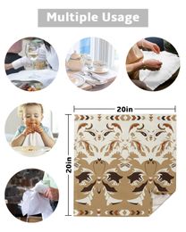 4/6/8pcs Indian Abstract Flower Table Napkins Cloth Wedding Party Table Cloth Festival Kitchen Dinner Handkerchief