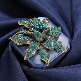 Vintage Orchid Rhinestone Brooch Women High-end Luxury Jewellery Niche Design Exquisite Corsage Accessories Lady Party Banquet Pin 240411