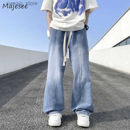 Men's Jeans Baggy Jeans for Men Teens College Korean Fashion American Vintage Hip Hop Y2k Jean All-match Streetwear Straight High Street Ins L49