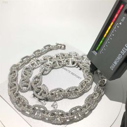 2024 13mm Vvs Moissanite Chain Cuban Links Iced Out 2.3mm Moissanite Diamond Hip Hop Jewelry 925 Silver Cuban Necklace Bracelet