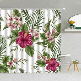 Shower Curtains Flower Tropical Plant Palm Leaf Curtain Sunflower Fabric High Quality Bathroom Supplies With Hooks Decor Cloth