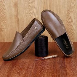 Casual Shoes Real Leather Men Loafers Handmade Outdoor Fashion Boat Brand Man Versatile Moccasins