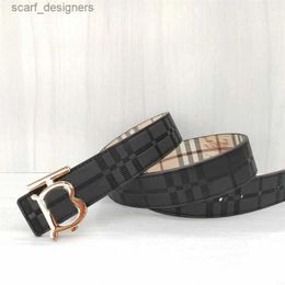 Belts Belts designer belts plaid leather luxury belt women letter buckle stripe pattern classical cinturon man causal retro trousers adjustable b Y240419 VM65