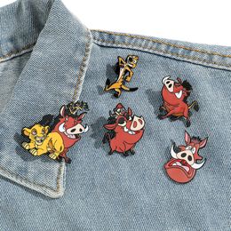 Childhood tv characters lion animals enamel pin Cute Anime Movies Games Hard Enamel Pins Collect Metal Cartoon Brooch Backpack Hat Bag Collar Lapel Badges