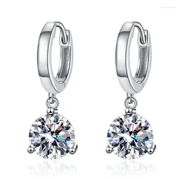 Stud Earrings ZFSILVER Fashion S925 Silver Moissanite Classic Exquisite Paws 3 Dangle Charm Women Accessories Party Jewellery Gift E098