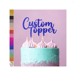 Party Supplies Custom Text Personalised Glitter Cake Topper By Cakeshop | Colour Any Words You Like! Occasion Celebration De