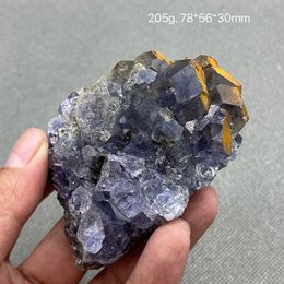 100% Natural Polyhedral Tanzanite blue Purple fluorite cluster mineral specimens Gem level Stones and crystals