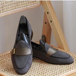 Casual Shoes Italy British Style Mens Formal Loafers Buckle Slip On Lazy Flat Men Driving Boats