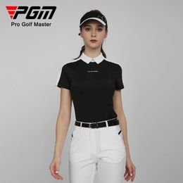 PGM Summer Women Golf Short-Sleeved T Shirt Ladies Shirts Sports Slim Clothes Quick-Dry Breathable Golf Tennis Clothing YF560