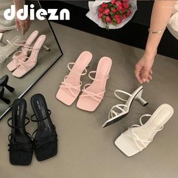 Sandals Slippers Women Pumps Elegant Female Shoes For High Heels 2024 Slip On Fashion In Summer Ladies Slides Footwear