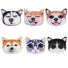 Car Headrest Pillow Seat Belts Cover Padding 3D Printed Dog Cat Face Cute Neck Rest Auto Neck Safety Cushion