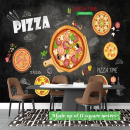 Custom Size Mural Wallpaper 3D Grilled Steak Pizza Shop Donuts Wall Painting Restaurant Cafe Modern Kitchen Spices Wall Papers