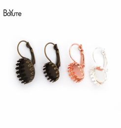 BoYuTe 40Pcs 7 Colors Plated Clip Earrings Blank Bezel Tray 15MM Round Cabochon Base Setting Diy Material for Jewelry Making7658482