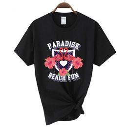 Paradise Bird Printed Women T-shirts Casual mode All-Match Kort ärm toppar Loose bekväm runda nackkläder