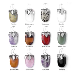 Pendant Necklaces Natural Stone Crystal Witch Moon Quartz Amethyst Lucky Charms For Women Men Jewellery Making DIY Necklace Gift