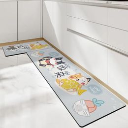 Carpets Long Kitchen Carpet Oilproof PVC Leather Rug Non-Slip Mat Dirtyproof Entrance Doormat Waterproof Bath 2 Size