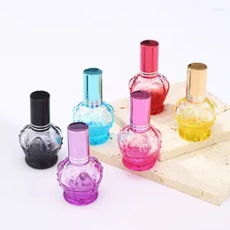 Storage Bottles 12ml Colourful Crown Glass Perfume Bottle Thick Mini Fragrance Cosmetic Packaging Spray Refillable Dispensing Vials