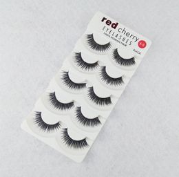 Red Cherry 5 Pairs False Eyelashes 18 Styles Black Cross Messy Natural Long Thick Fake Eye lashes Beauty Makeup High Quality4046732