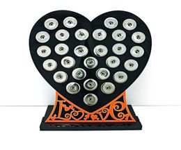 Brand New 18mm Snap Button Display Stands Fashion Black Acrylic Heart With Letter Interchangeable Jewelry Display Board8597468