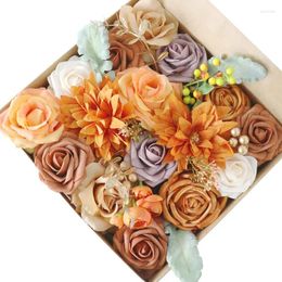 Decorative Flowers Fake Peonies Artificial Box Set For Centrepieces Floral Arrangements DIY Wedding Bouquet Cake Home Decor