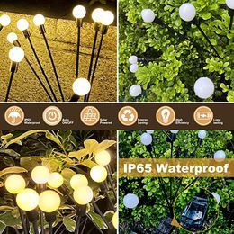 Garden Solar Firefly Lamp 10 LED Outdoor Landscape Lighting Waterproof Park Courtyard Pathway Balcony Decor Firework Lawn Light